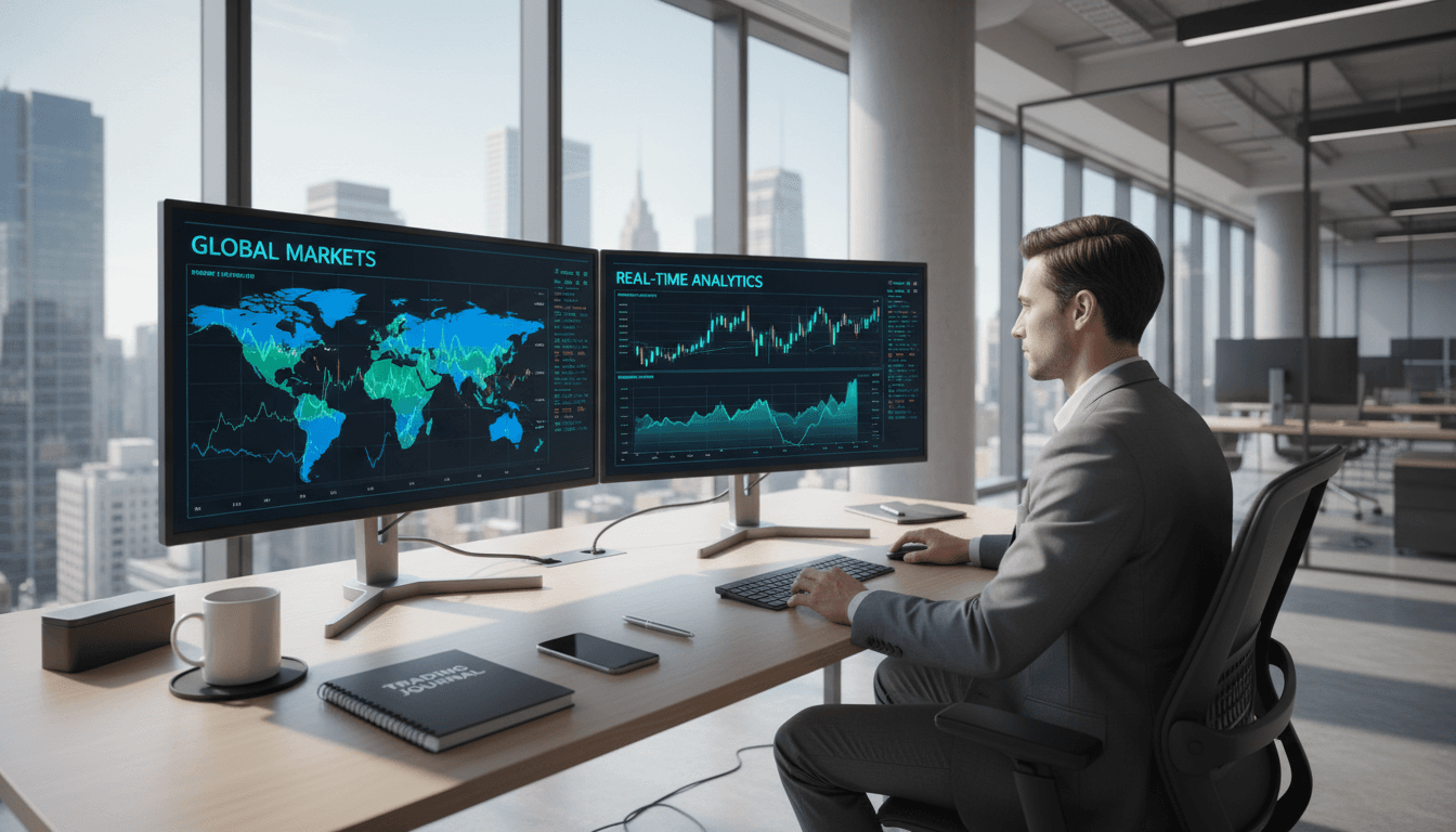 AI-driven investment platform dashboard with financial charts
